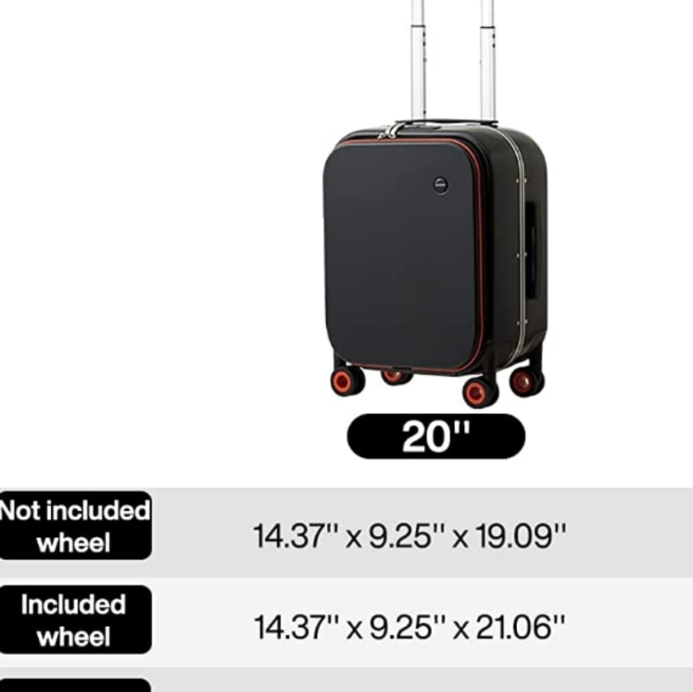 Hanke Carry On Luggage, 20'' Suitcase with Front Laptop Pocket, Travel R… - Picture 10 of 11